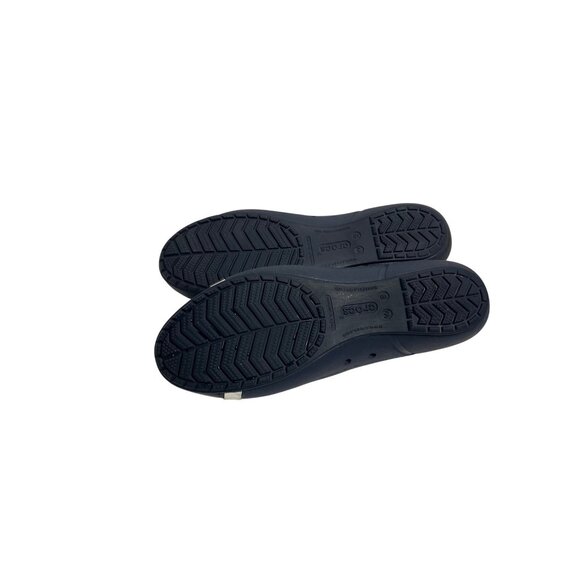 Crocs Womens Navy Cap Toe Mirror Ballet Flats Lightweight Slip-On Style Size 9 - Picture 8 of 8